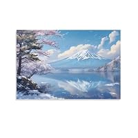 Amazon.co.jp: 絵画 富士山の冬景色 アートパネル ポスター